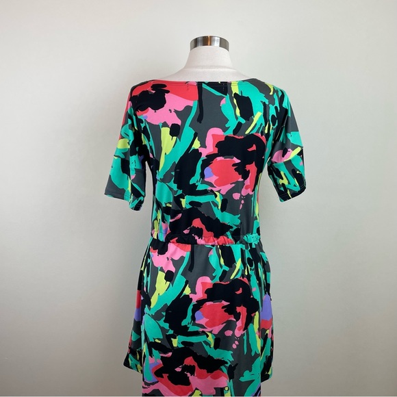 Tracy Negoshian Black Pink Green Colorful Dress Women Size XS Extra Small - Picture 3 of 6